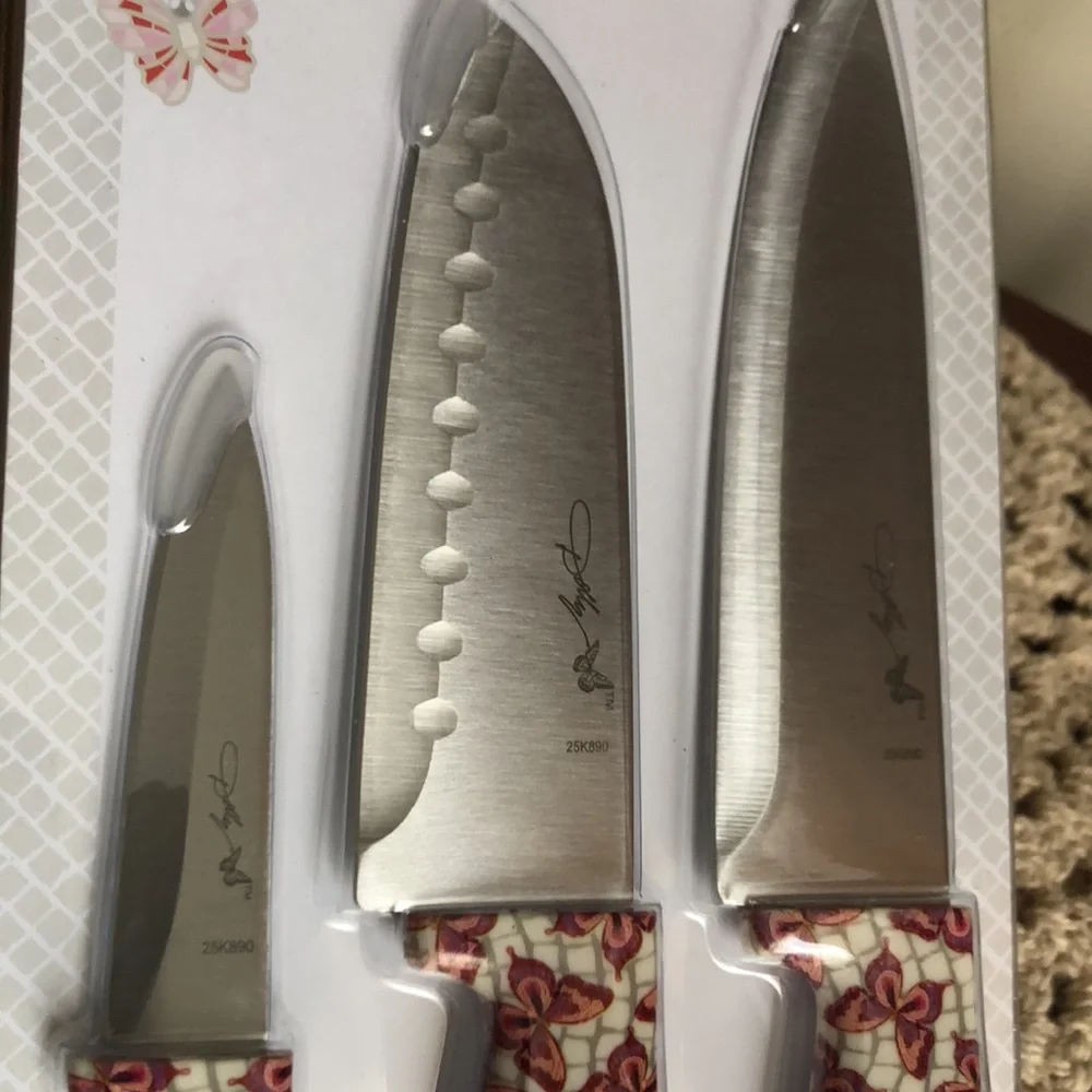 DOLLY 3-Piece Chef Knife Set with Butterfly Handles